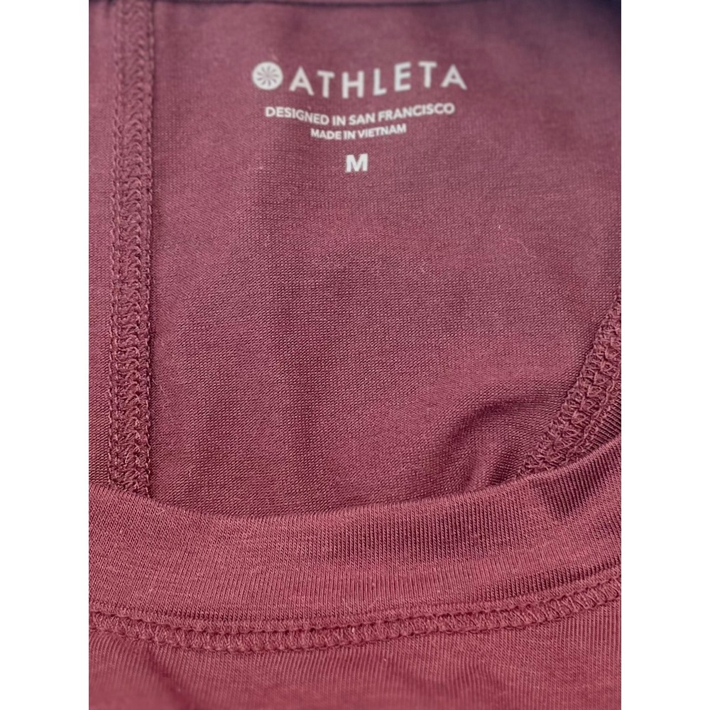 Athleta Essence Muscle Tank Top Dark Berry Mauve Racerback Oversized Medium L XL - Picture 4 of 5